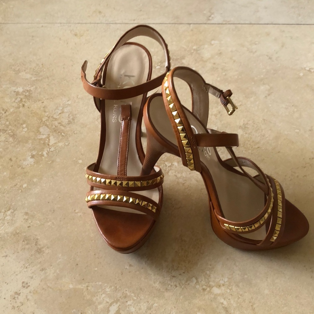 Kors gold studded sandal